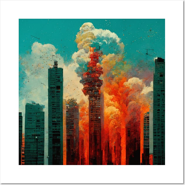 Neo Tokyo Explosion Wall Art by Bespired